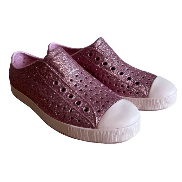 Native Jefferson Rose Pink Bling Women's size 6 Men's size 4 - Picture 1 of 8